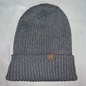Gray Knit Beanie Hat Fleece Lined Cap Warm Winter Preppy Ski Snow Outdoor Warm